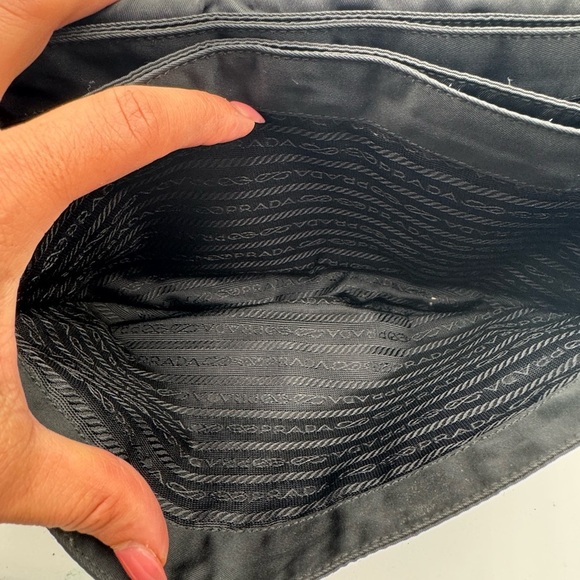 Prada Vintage Leather & Canvas Shoulder Crossbody Bag Black n Brown - Picture 8 of 17